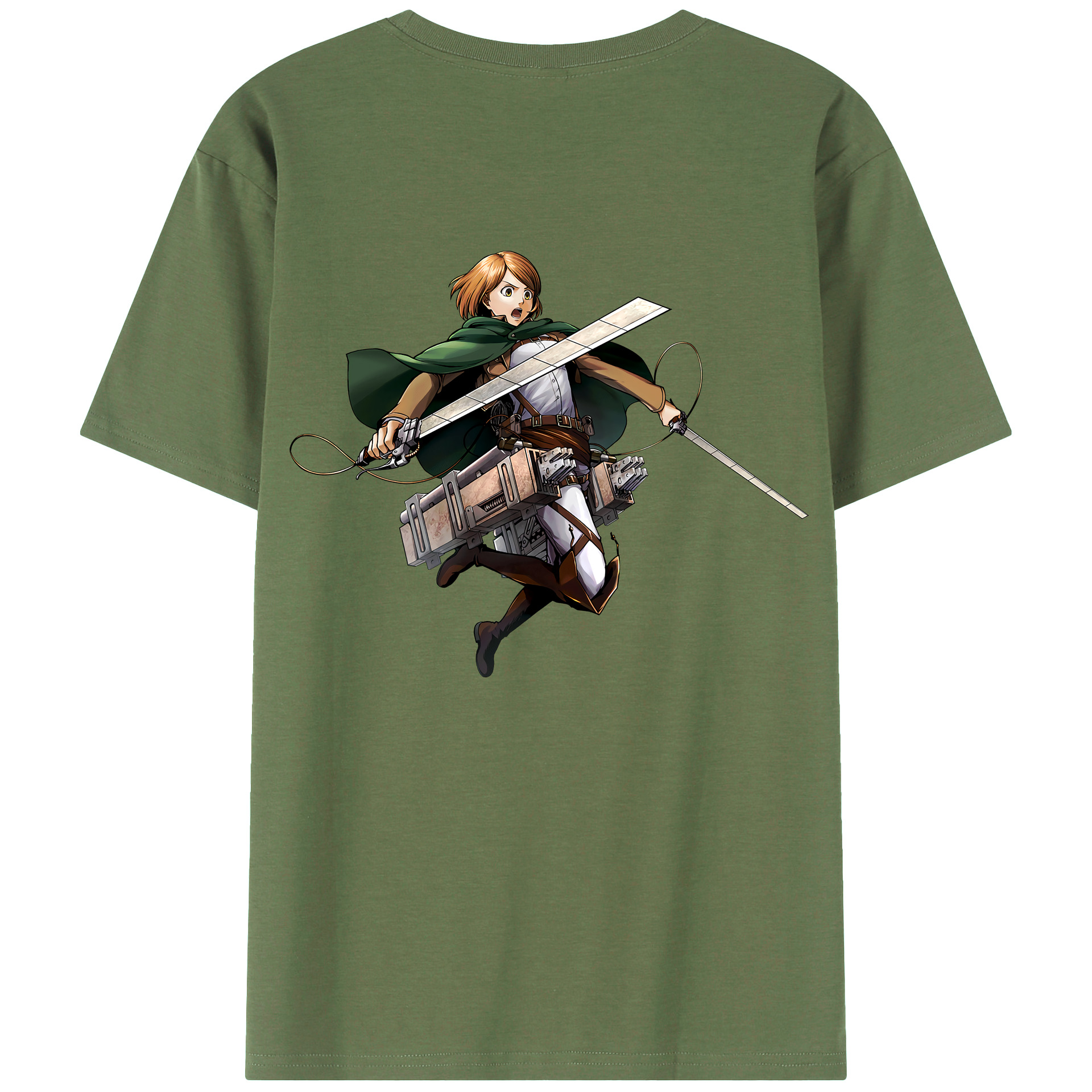 （画像用） 進撃の巨人 ペトラ·ラル Attack on Titan Petra Rall 綿100％ メンズ半袖Tシャツ（バックプリント） 通気性